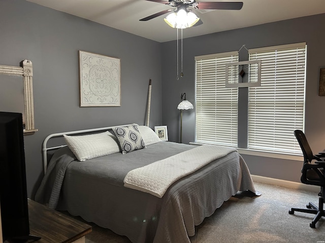 135 Callaway Cir, Hot Springs, AR 71913 - bedroom featuring carpet floors, a ceiling fan, and an office area