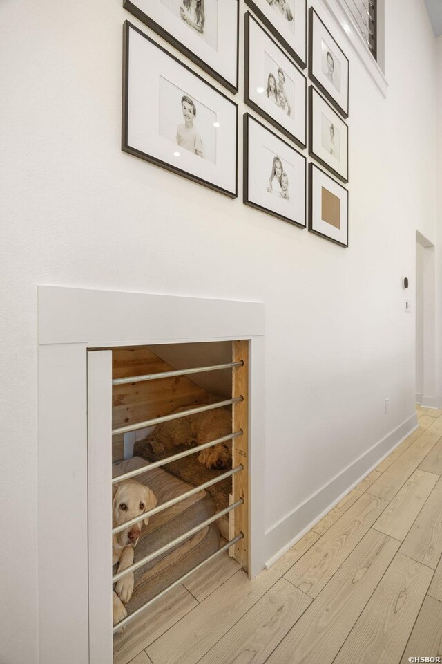 interior details with wood finished floors and baseboards