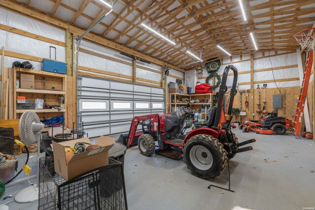 garage featuring metal wall