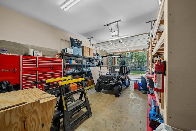 garage featuring a garage door opener