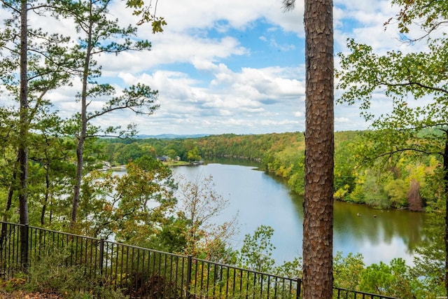 property view of water featuring a view of trees