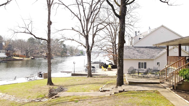 189 Bayshore Cv, Hot Springs, AR 71913 - view of yard with a deck with water view and cooling unit
