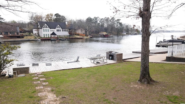 189 Bayshore Cv, Hot Springs, AR 71913 - dock area with a water view and a lawn