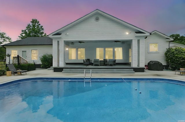 1052 Rock Creek Rd, Hot Springs, AR 71913 - back of property with an outdoor living space, ceiling fan, and a patio area