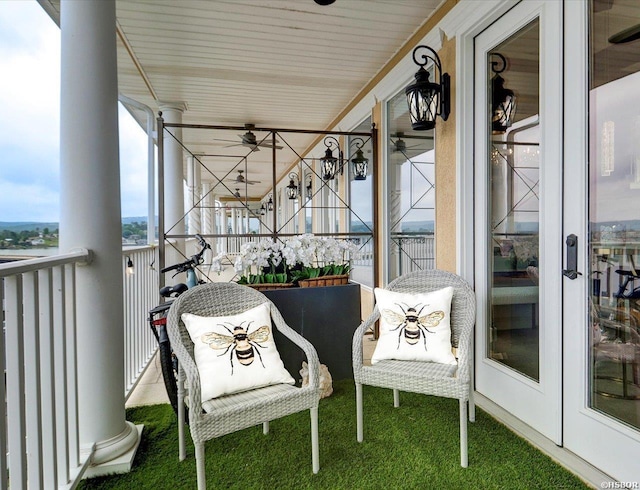 130 Grand Isle Dr Unit 3F, Hot Springs, AR 71913 - sunroom / solarium featuring ceiling fan and french doors