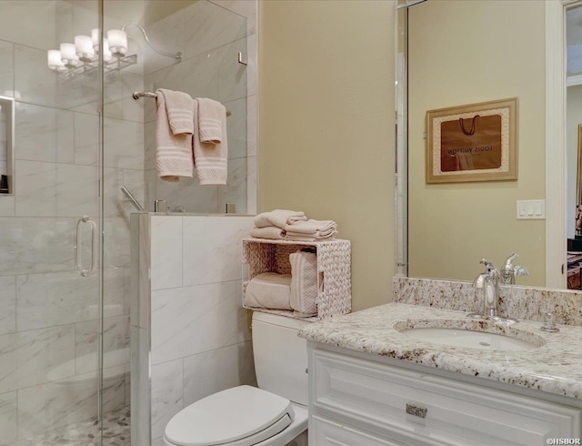130 Grand Isle Dr Unit 3F, Hot Springs, AR 71913 - bathroom with toilet, vanity, and a stall shower