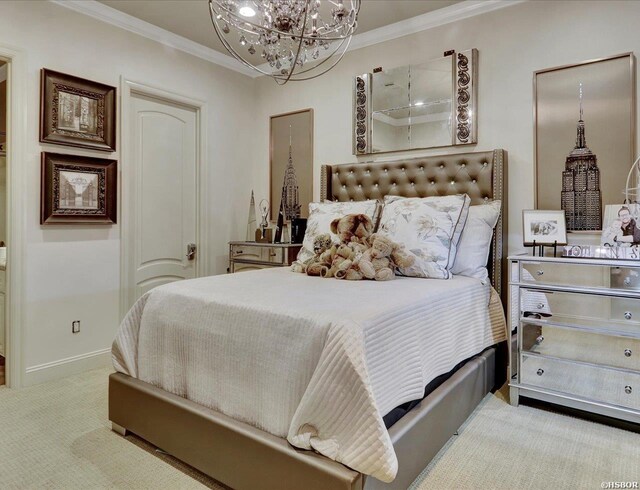 130 Grand Isle Dr Unit 3F, Hot Springs, AR 71913 - carpeted bedroom with a chandelier, crown molding, and baseboards