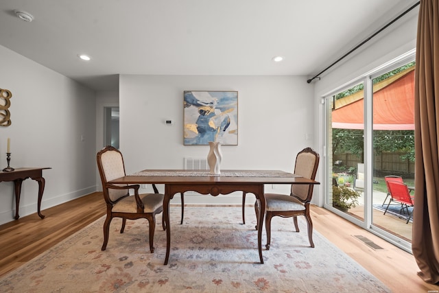 624 Ridgeway St, Hot Springs, AR 71901 - dining room featuring light wood-style floors and recessed lighting