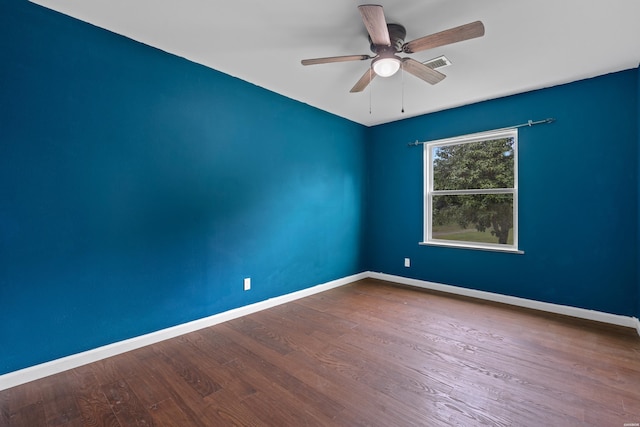 75 Grant 7, Sheridan, AR 72150 - spare room featuring baseboards, visible vents, wood finished floors, and a ceiling fan