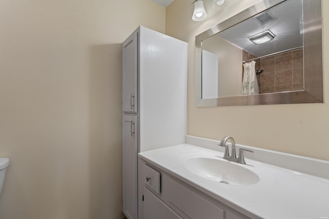 75 Grant 7, Sheridan, AR 72150 - full bath with toilet, visible vents, vanity, and a shower with shower curtain