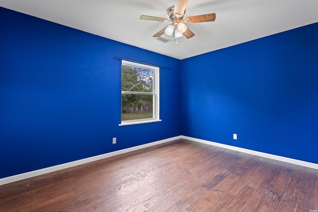 75 Grant 7, Sheridan, AR 72150 - spare room with baseboards, visible vents, wood finished floors, and ceiling fan