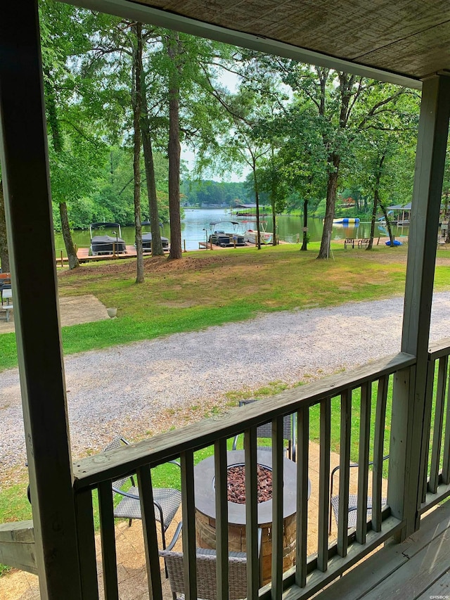 150 Shady Oak Trl, Hot Springs, AR 71913 - wooden terrace featuring a water view