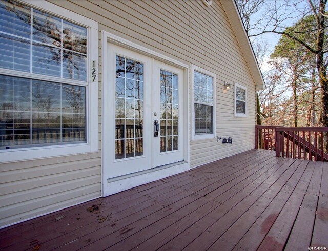 deck featuring french doors