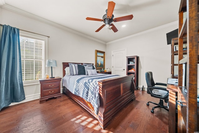 6 Stonegate Hts, Hot Springs, AR 71913 - bedroom with crown molding, dark wood finished floors, and baseboards