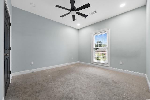 202 Quail Ridge Dr, Hot Springs, AR 71901 - spare room with carpet flooring, recessed lighting, and a ceiling fan