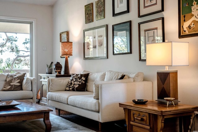 living room featuring plenty of natural light