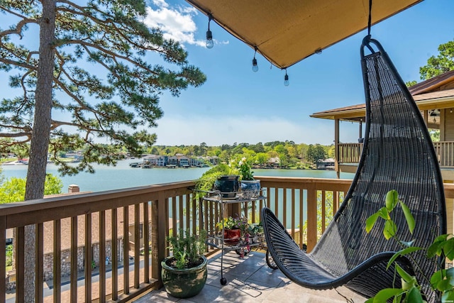 balcony with a water view
