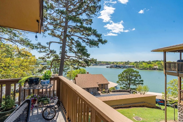 balcony with a water view