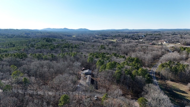 120 Needham Rd, Fountain Lake, AR 71901 - birds eye view of property featuring a wooded view and a mountain view