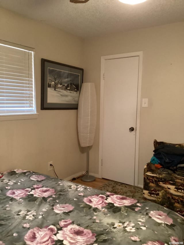 bedroom featuring a textured ceiling