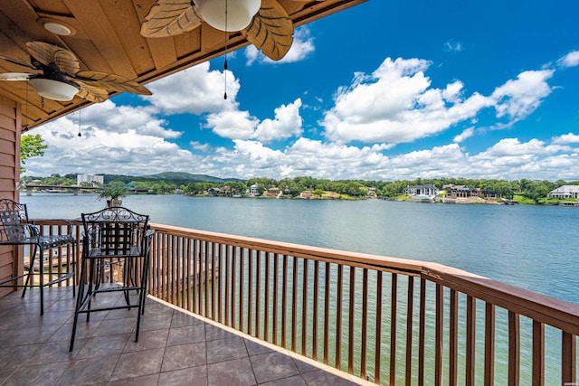 310 Kleinshore Rd Unit C9, Hot Springs, AR 71913 - balcony featuring ceiling fan and a water view