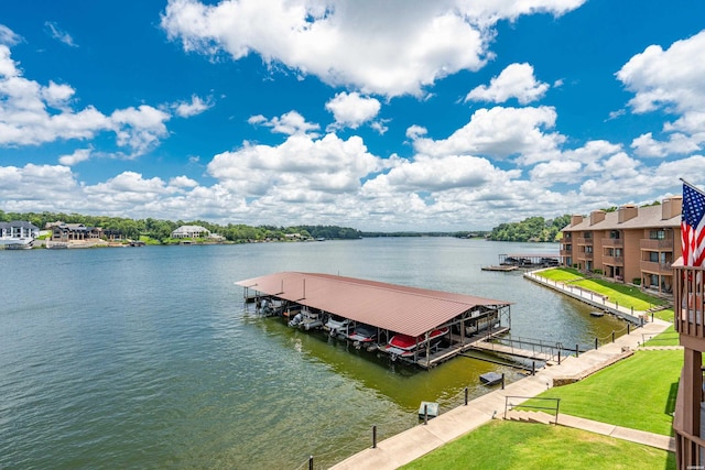 310 Kleinshore Rd Unit C9, Hot Springs, AR 71913 - dock area featuring a water view, a yard, and boat lift