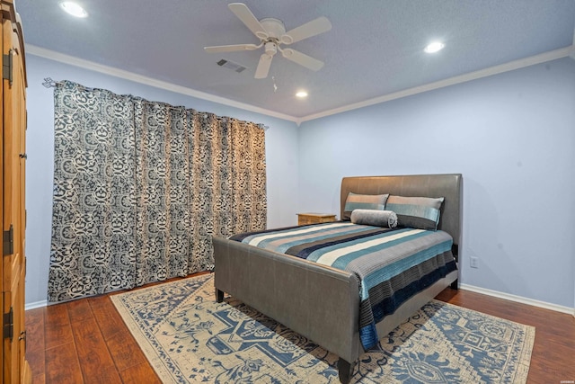 310 Kleinshore Rd Unit C9, Hot Springs, AR 71913 - bedroom featuring wood finished floors, recessed lighting, a ceiling fan, and crown molding