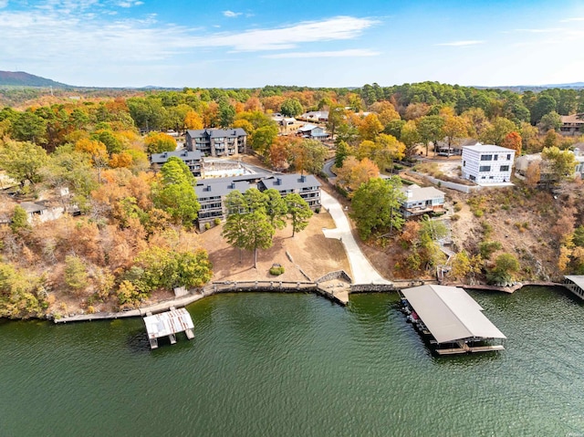203 Stearns Pt Unit E1, Hot Springs, AR 71913 - aerial overview of property's location with a nearby body of water and a forest