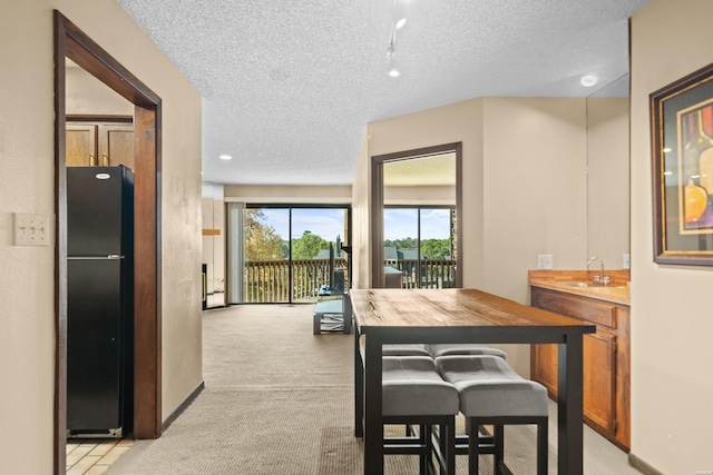 203 Stearns Pt Unit E1, Hot Springs, AR 71913 - dining room with light colored carpet, a textured ceiling, and recessed lighting
