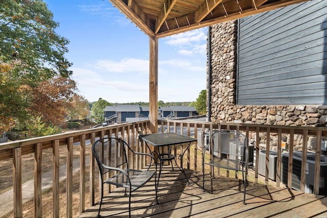 203 Stearns Pt Unit E1, Hot Springs, AR 71913 - wooden deck with cooling unit