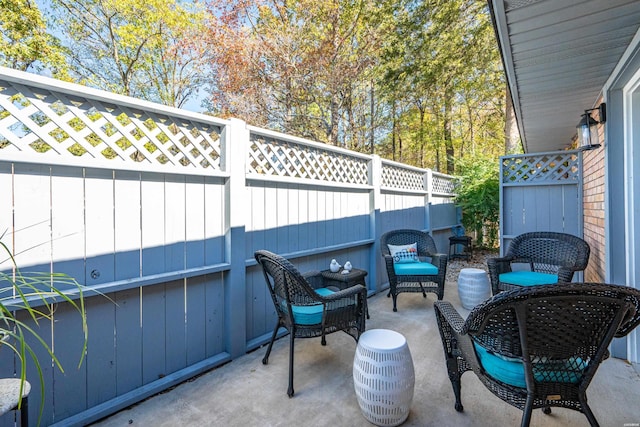 view of patio / terrace with a fenced backyard