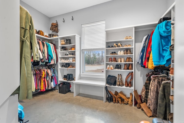 view of walk in closet