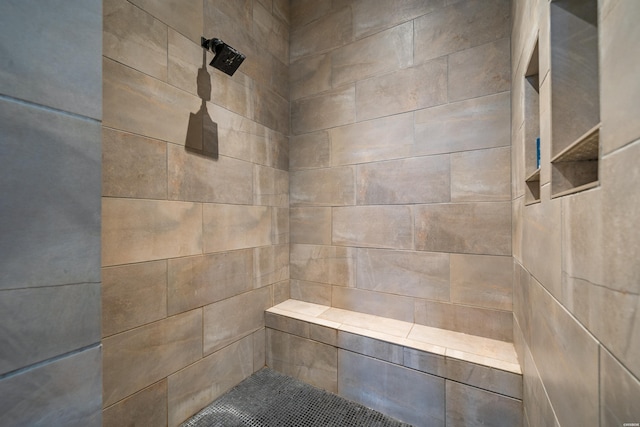 interior details with tiled shower