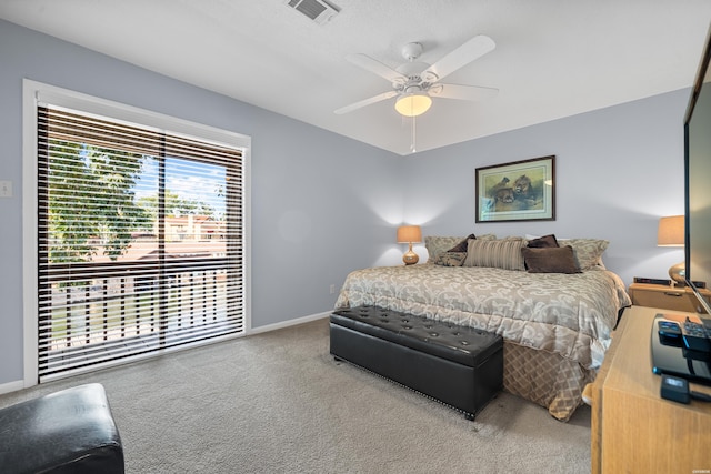 250 Grand Isle Dr Unit 5-A, Hot Springs, AR 71913 - bedroom with baseboards, ceiling fan, visible vents, and carpet