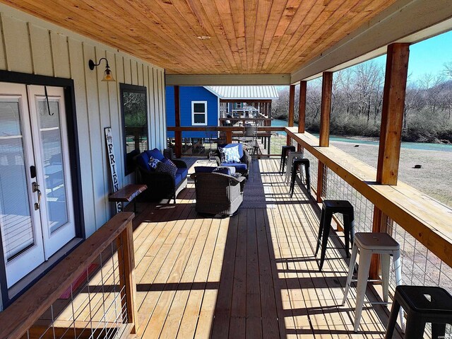 deck with outdoor lounge area