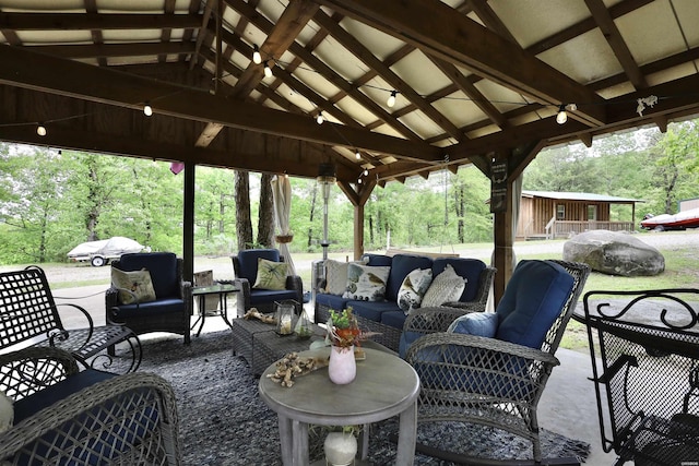view of patio with an outdoor living space