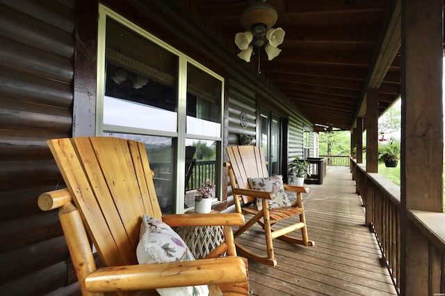 deck with covered porch