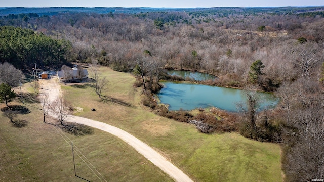 2939 Finch Rd, Bismarck, AR 71929 - bird's eye view of a forest and a nearby body of water