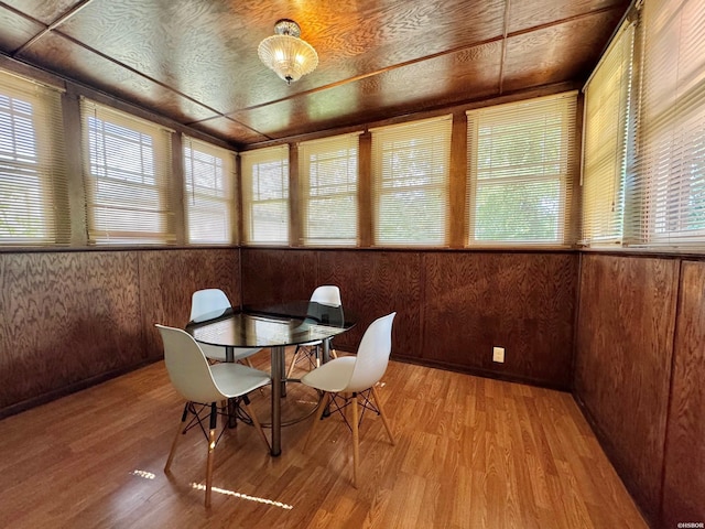 201 Parallel St, Hot Springs, AR 71901 - dining area featuring wood walls and wood finished floors