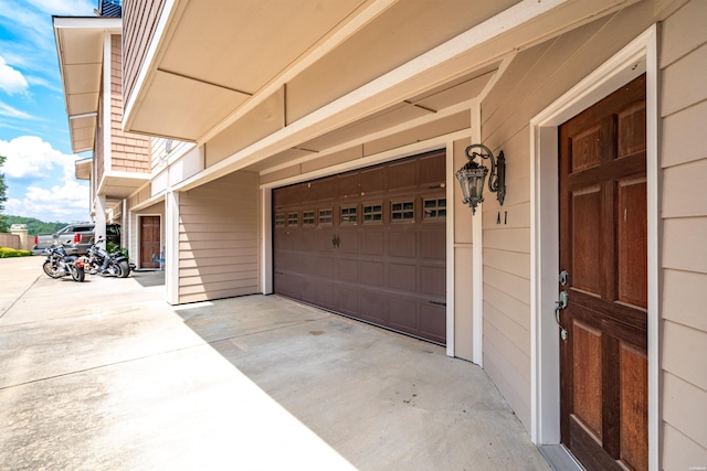 garage with driveway