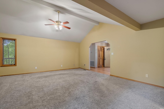 111 Black Oak Ct, Hot Springs, AR 71913 - unfurnished room with light colored carpet, a ceiling fan, and arched walkways