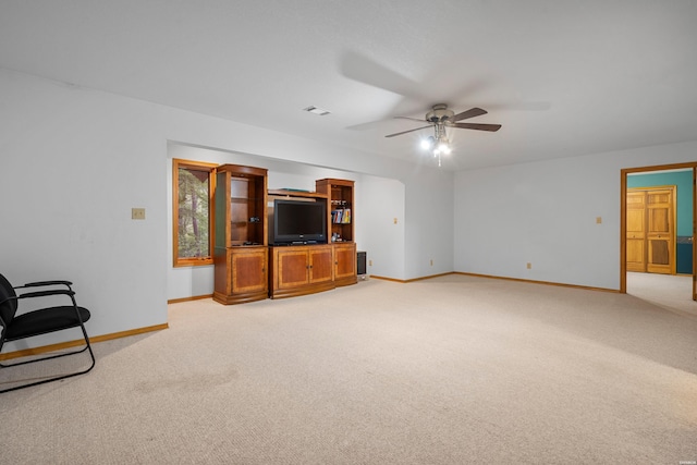 111 Black Oak Ct, Hot Springs, AR 71913 - unfurnished living room with light colored carpet and a ceiling fan