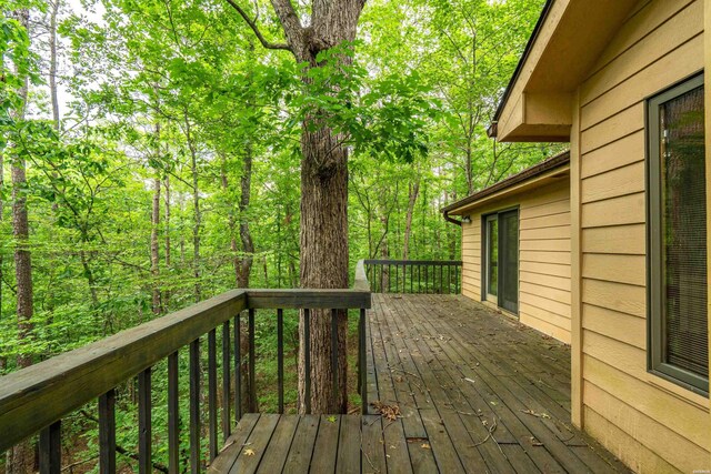 111 Black Oak Ct, Hot Springs, AR 71913 - wooden deck with a view of trees