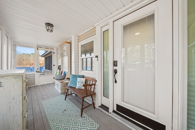 wooden terrace featuring a porch