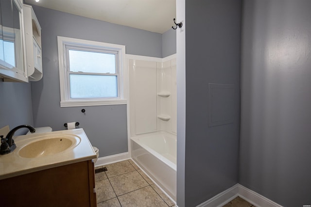 301 Riley St, Hot Springs, AR 71901 - bathroom featuring baseboards, shower / tub combination, tile patterned flooring, and vanity