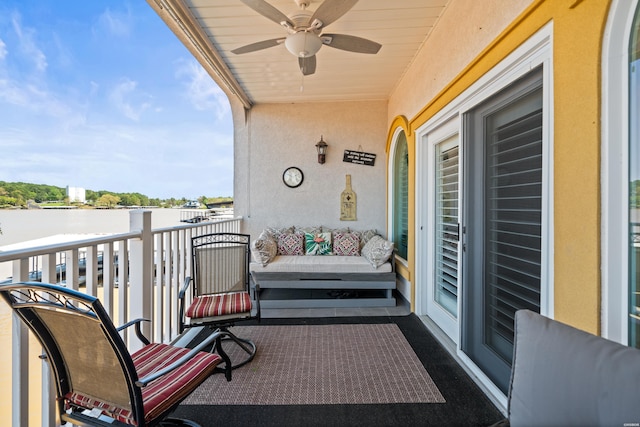1380 Airport Rd Unit E-1, Hot Springs, AR 71913 - balcony with a ceiling fan