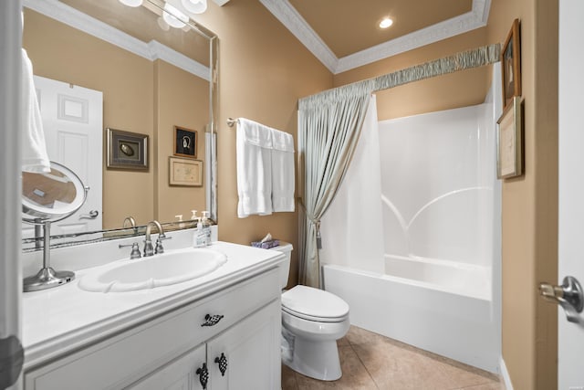 1380 Airport Rd Unit E-1, Hot Springs, AR 71913 - full bathroom with ornamental molding, vanity, tile patterned flooring, and washtub / shower combination