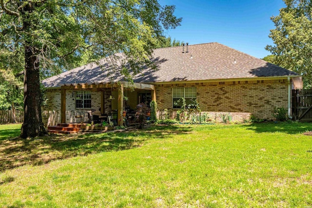 103 Deer View Ct, Hot Springs, AR 71913 - rear view of property with brick siding, a shingled roof, and a patio