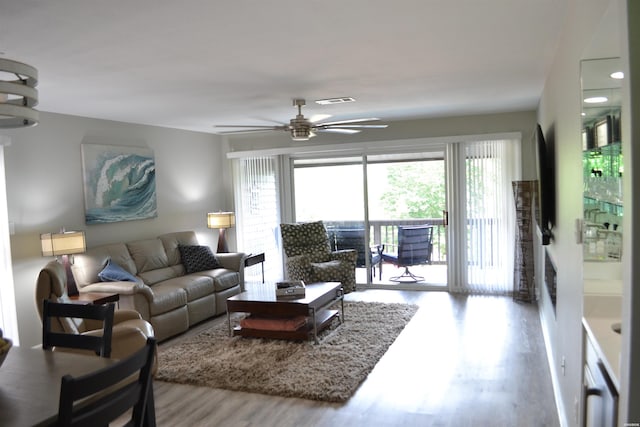 200 Hamilton Oaks Dr Unit J3, Hot Springs, AR 71913 - living area with wood finished floors and ceiling fan