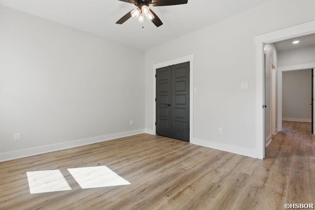 132 Lombard Ct, Hot Springs, AR 71901 - empty room with light wood finished floors, ceiling fan, and baseboards